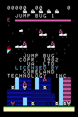 Jump Bug title screen for Arcadia 2001